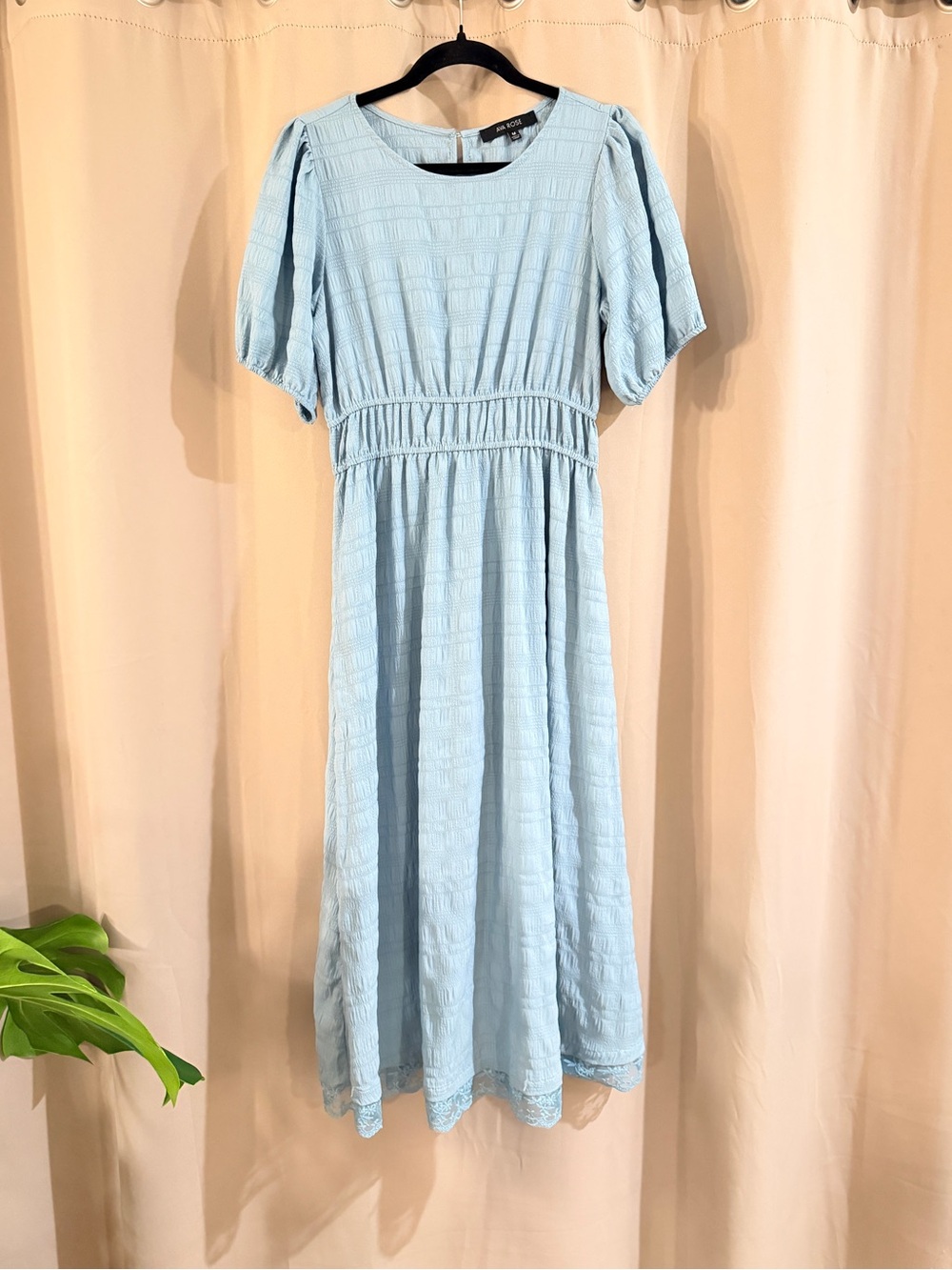 Ava Rose Light Blue Dress with Puff Sleeves